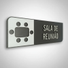 Placa de Sinalização Indicativa MDF 3D - Sala de Reunião